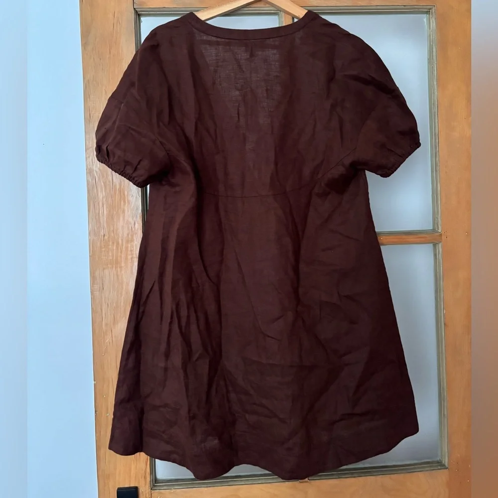 Linen Tie-Front Mini Dress Dress xs NWT Banana Republic - Picture 3 of 4